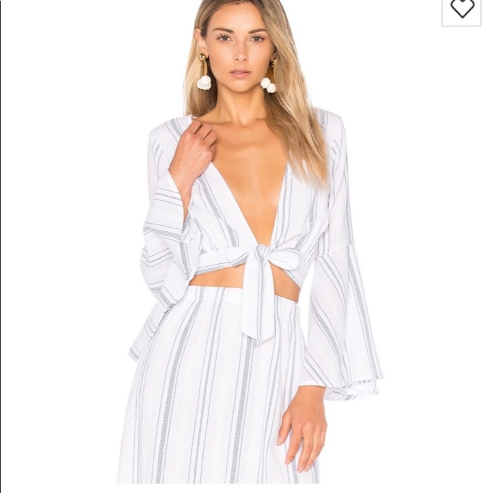 REVOLVE clayton bell sleeve front tie top